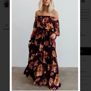 FLASH SALE NWT Isabel Eggplant Floral Off Shoulder